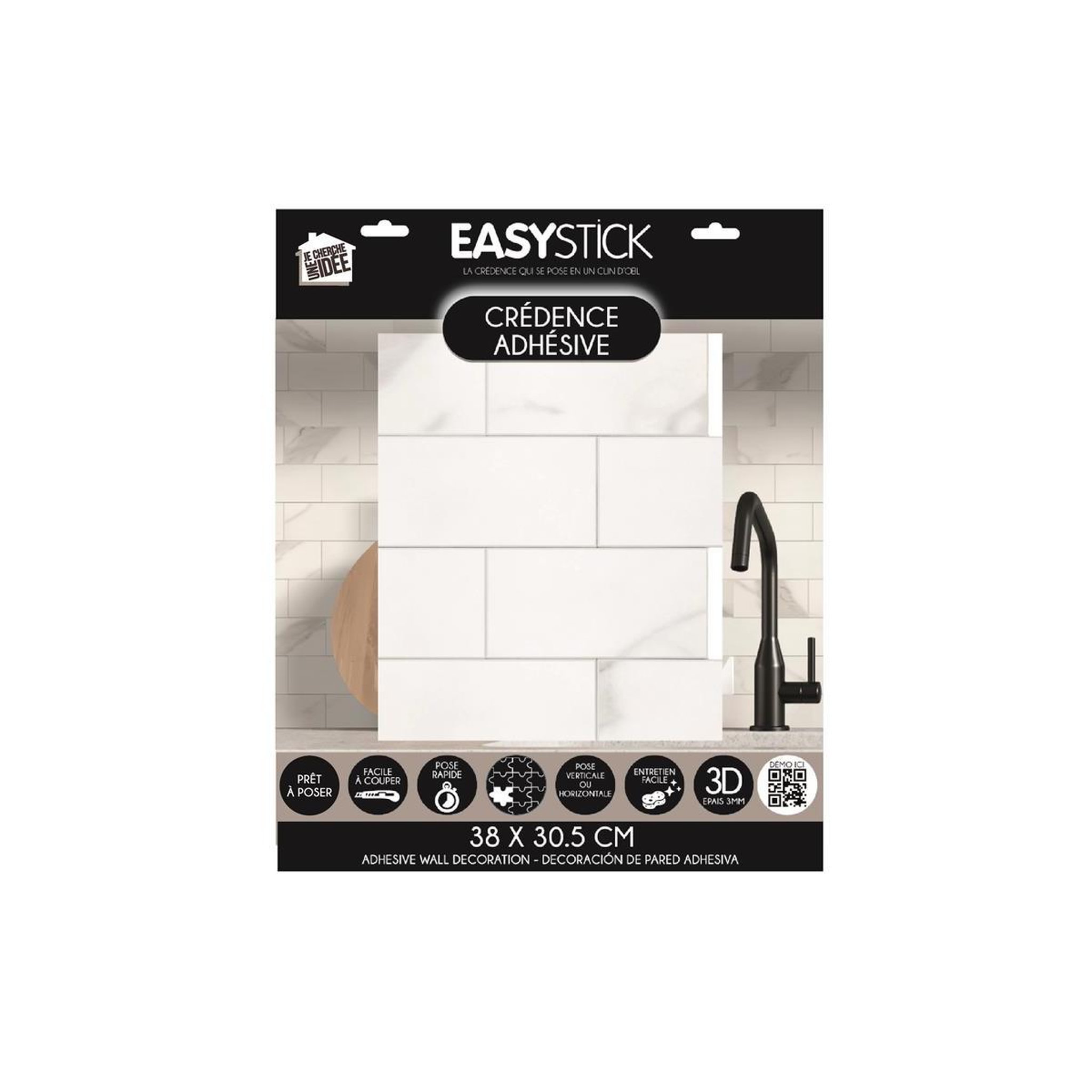 Voir la diapositive 4 : Je cherche une idee Crédence adhésive  easystick  38cm blanc