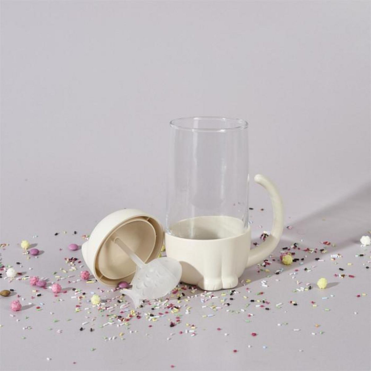 Paris Prix Mug Infuseur à Thé  Poisson Chat  30cl Blanc