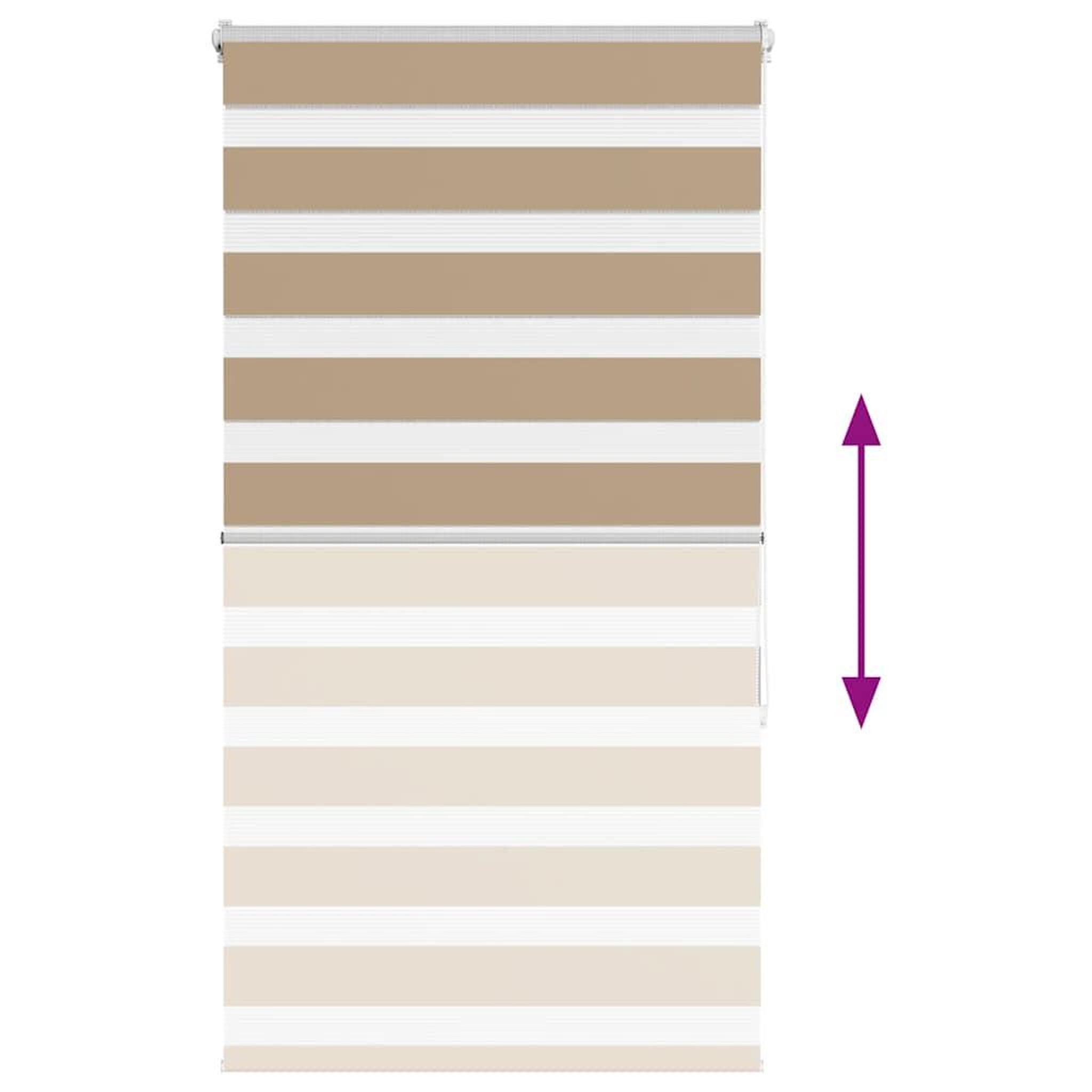 Voir la diapositive 5 : VIDAXL Store zebre marron sable largeur du tissu 85,9 cm polyester
