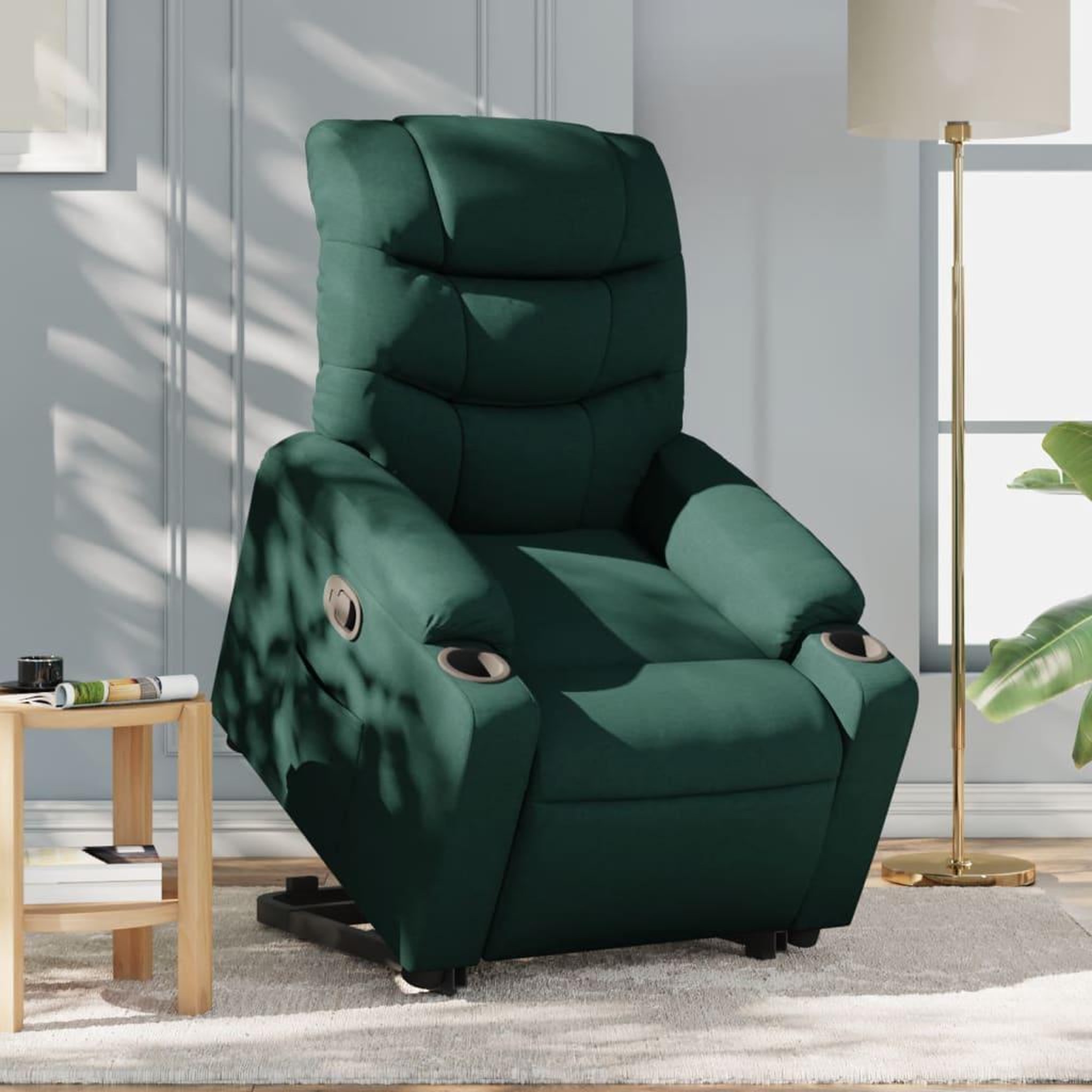 VIDAXL Fauteuil inclinable vert fonce tissu
