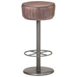 VIDAXL Tabouret de bar Marron Cuir véritable