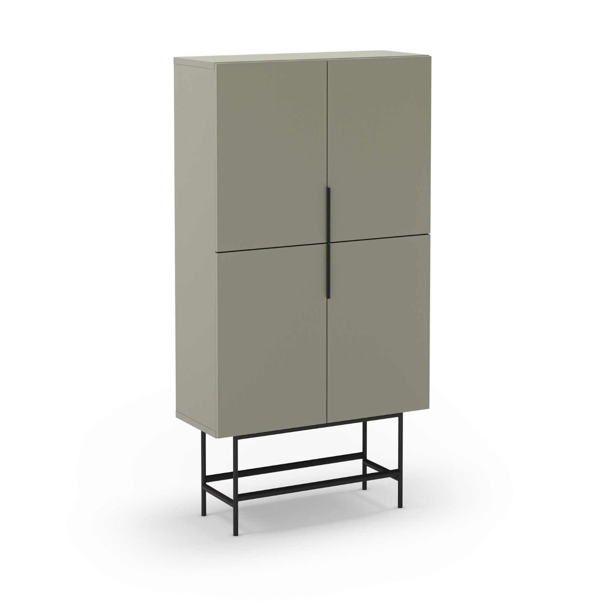 CASANOVA PARIS Soma - commode 4 portes 100cm en mélamine. Coloris disponibles : Marron, Beige, Vert
