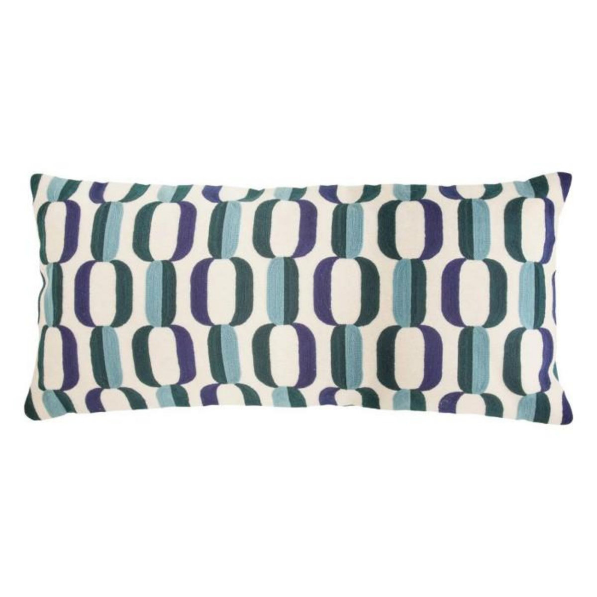 ATMOSPHERA Coussin Déco Brodé  Hary  35x75cm Bleu