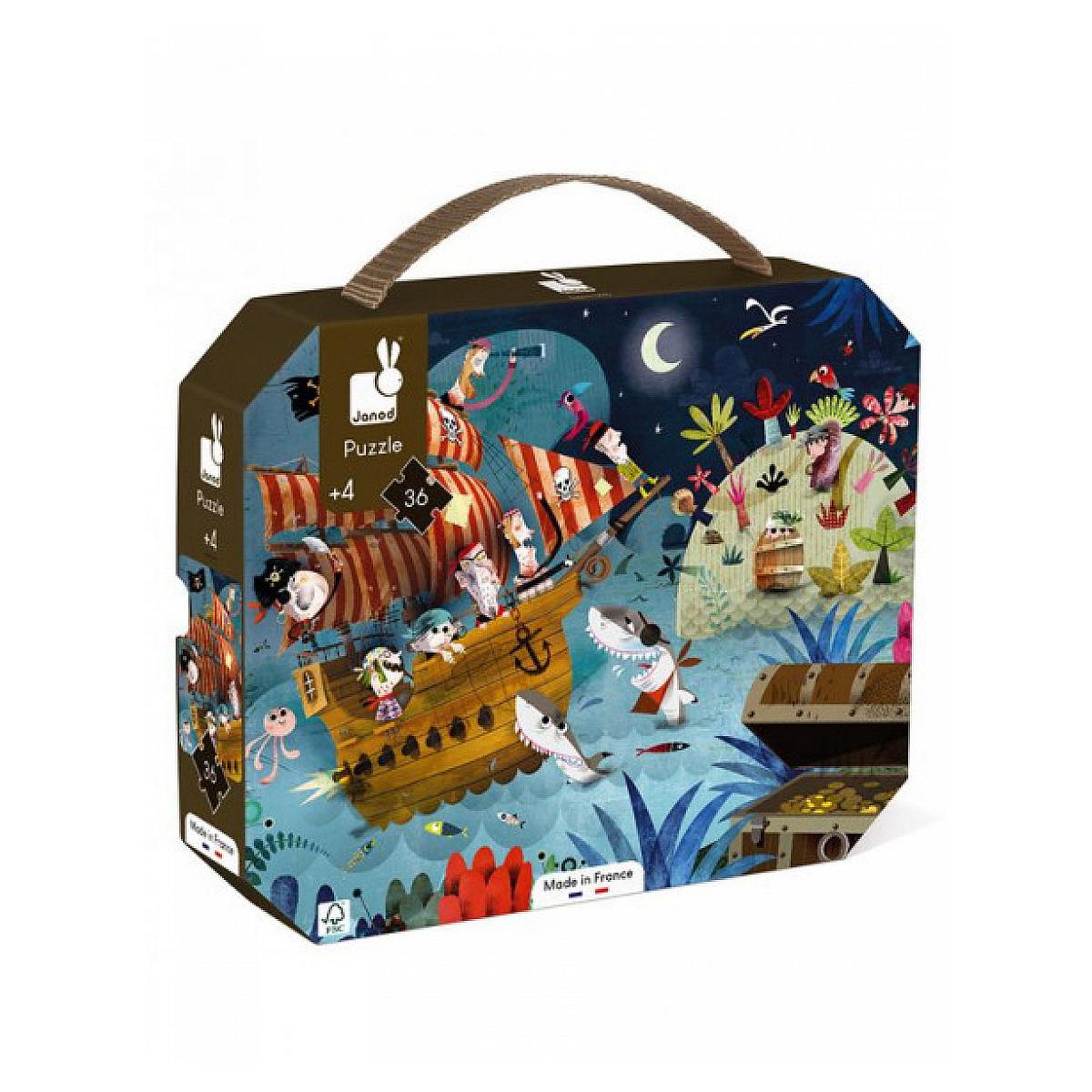 Voir la diapositive 2 : Juratoys-Janod Puzzle la chasse aux tresors - 36 pieces