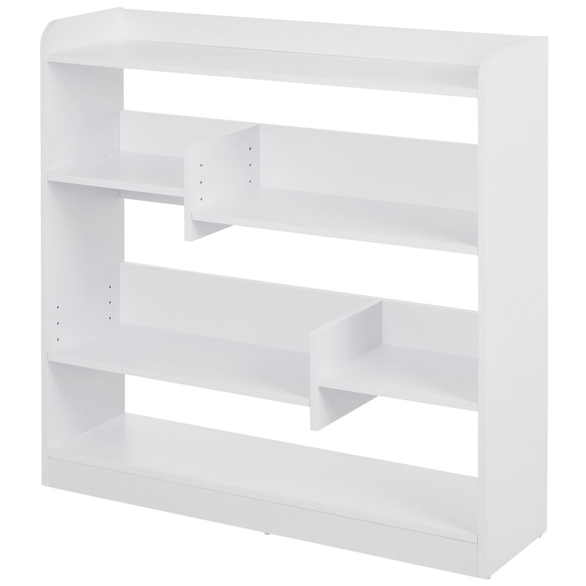 HOMCOM Bibliothèque étagère meuble de rangement dim. 90L x 24l x 91H cm 4 niveaux 3 panneaux arrières panneaux de particules blanc