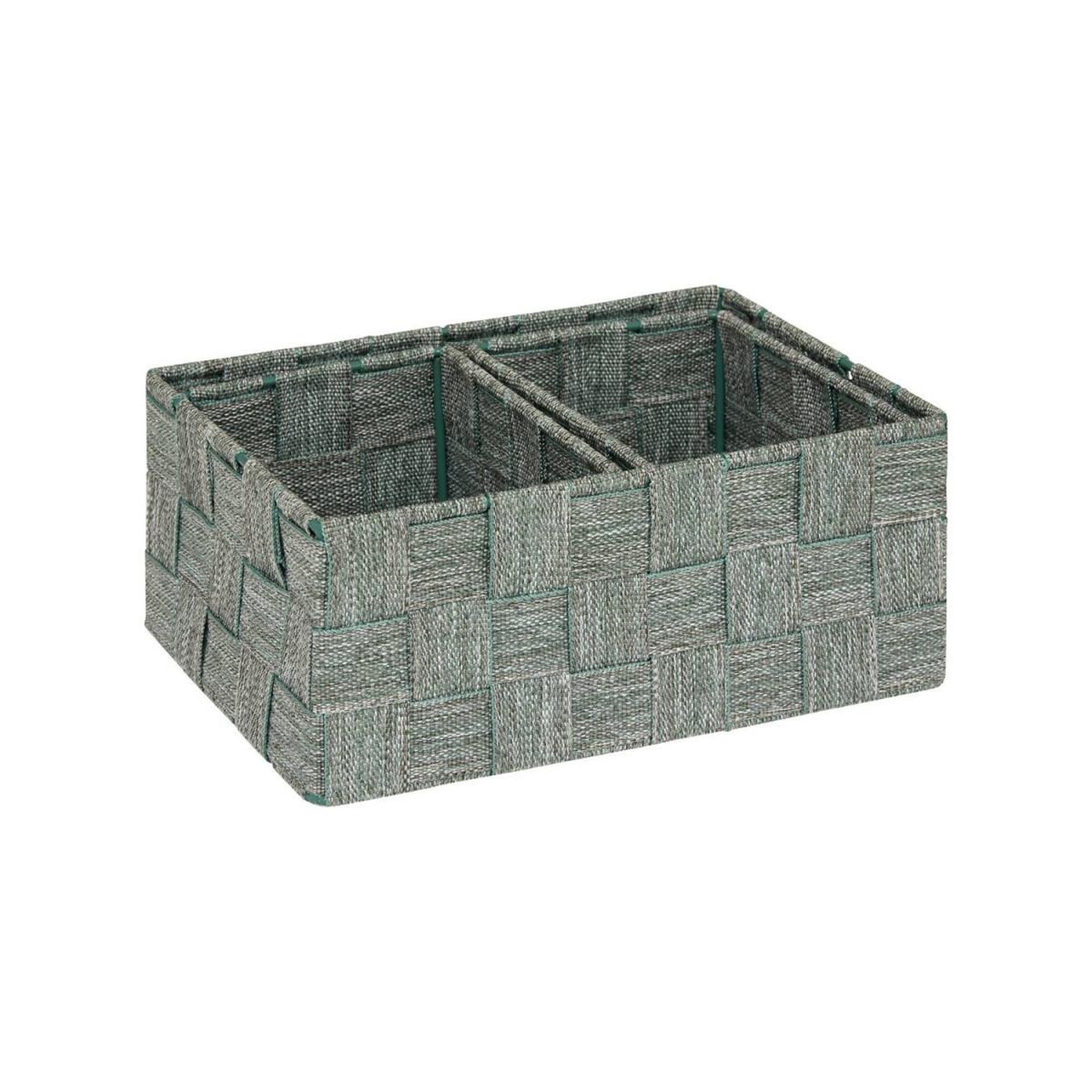 Voir la diapositive 2 : FIVE Lot de 3 paniers de rangement  lise  22cm vert