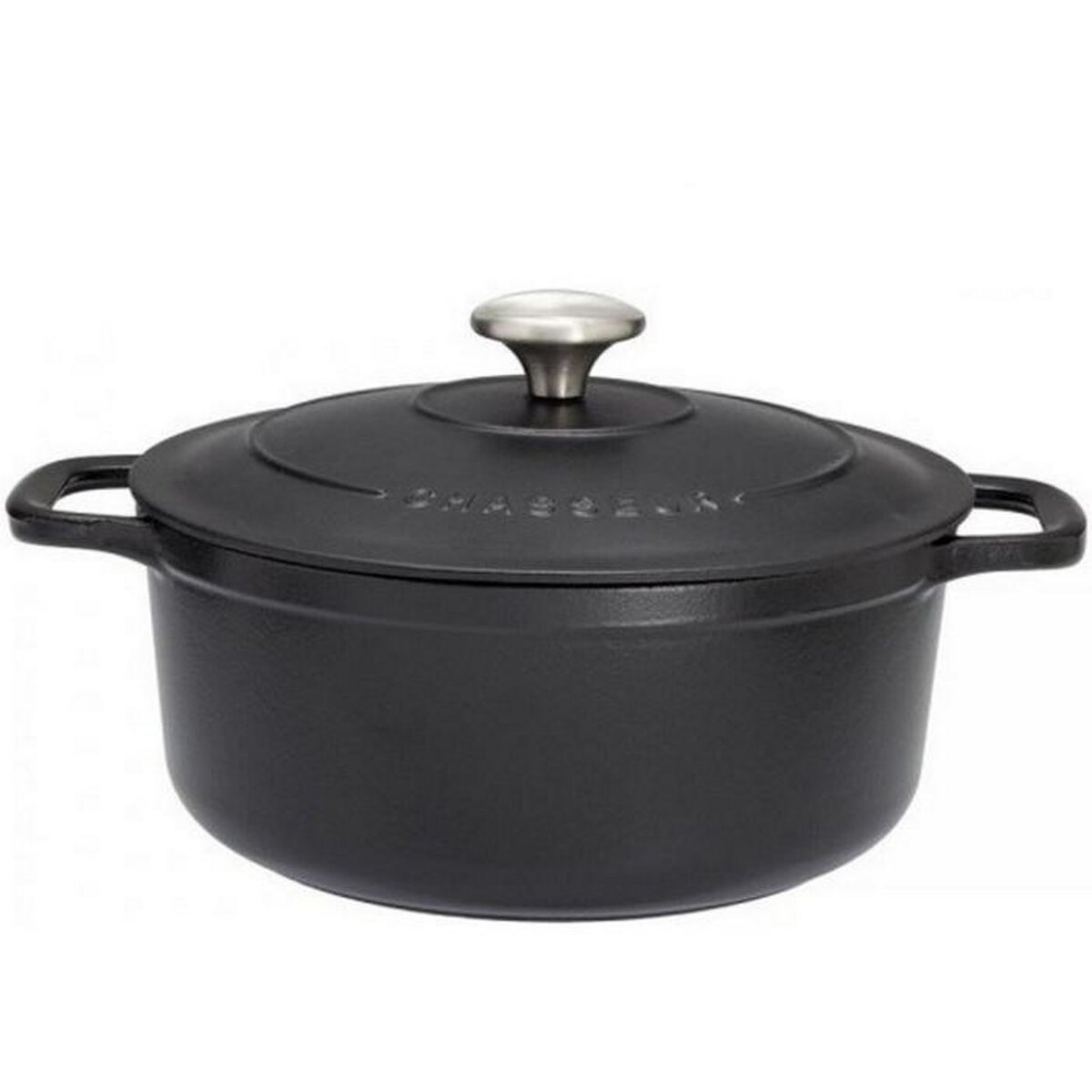 Chasseur Cocotte ronde en fonte émaillée 24cm noire sublime - puc472401