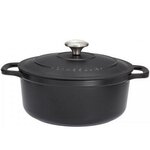 Chasseur Cocotte ronde en fonte émaillée 24cm noire sublime - puc472401