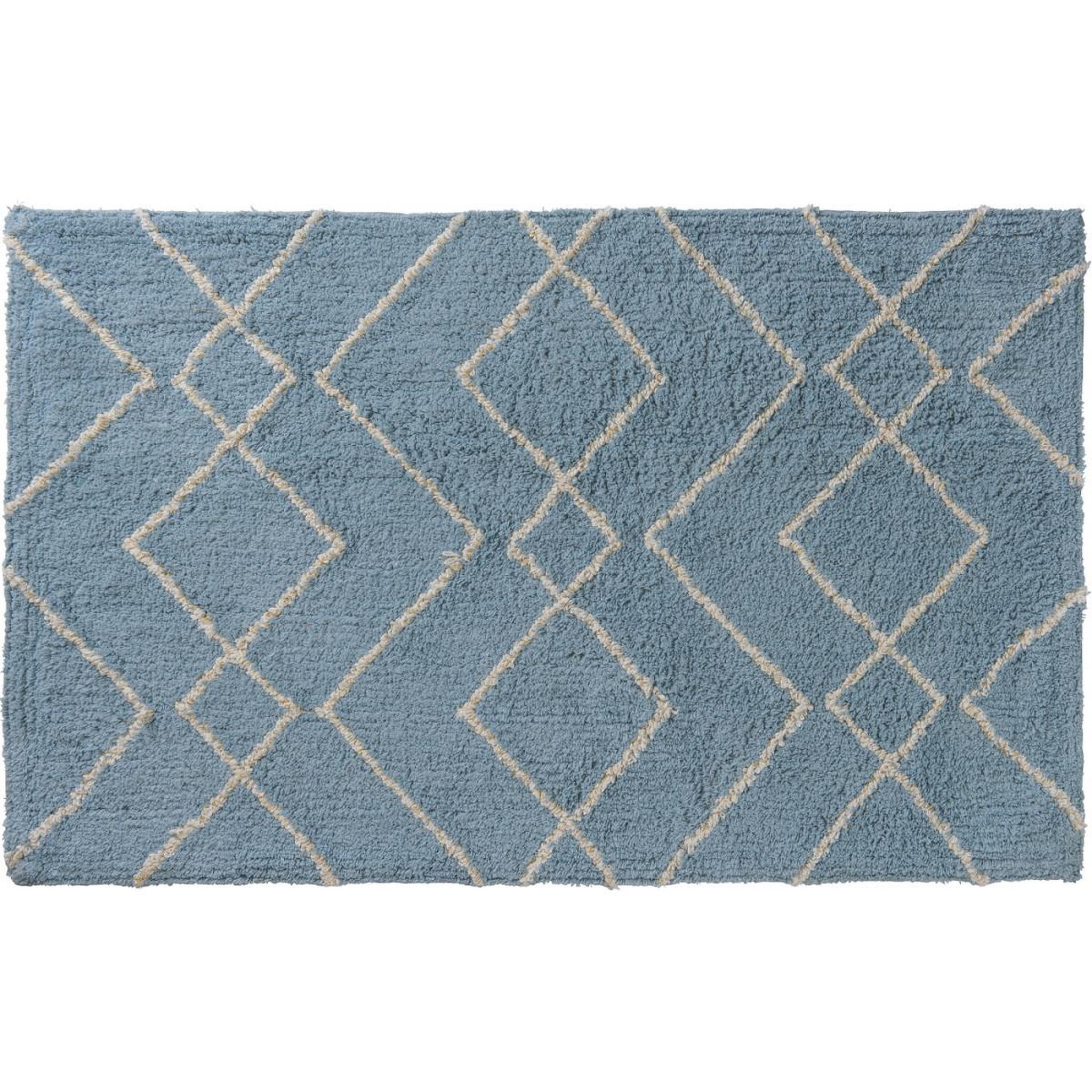 Voir la diapositive 1 : GUY LEVASSEUR Tapis déco en coton tufté fil doré 50x80cm