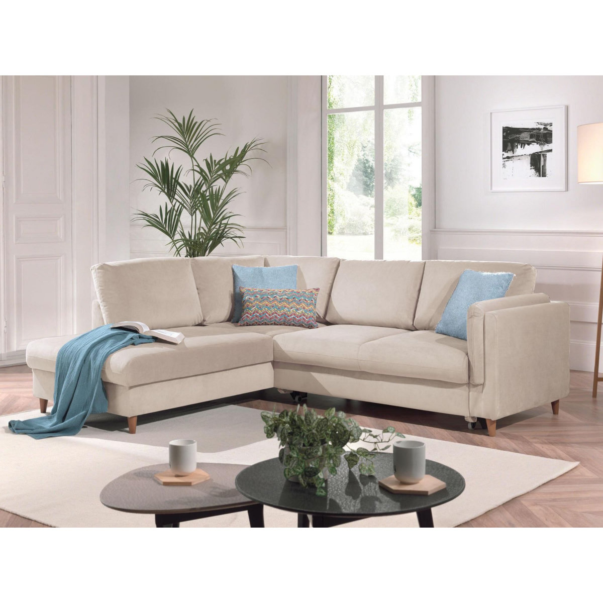 LISA DESIGN Brooke - canapé d'angle gauche - convertible - 5 places - en velours