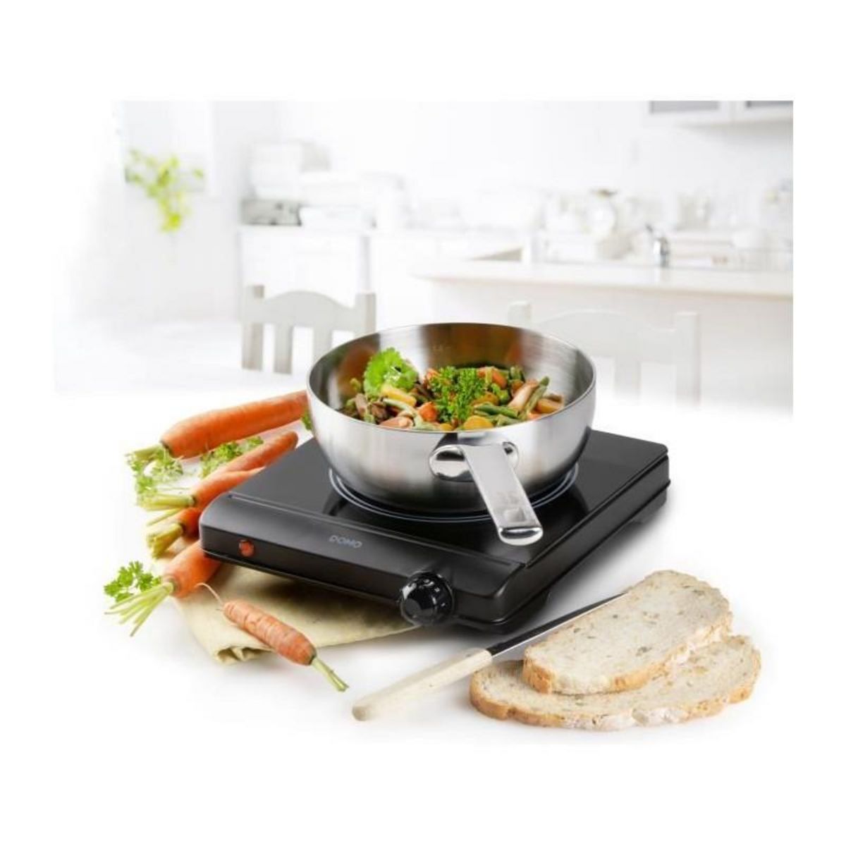 Domo Plaque de cuisson céramique - DOMO - 1 feu - 25,3 x 28,7 x 7 cm - DO30111KP