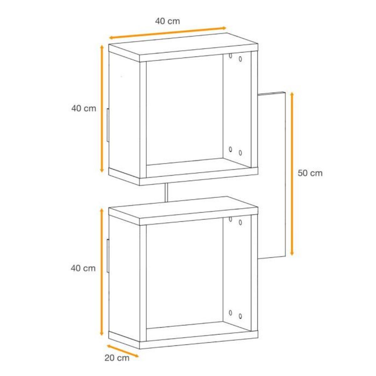 Paris Prix Panneau Mural & 2 Étagères  Easy  90cm Noir