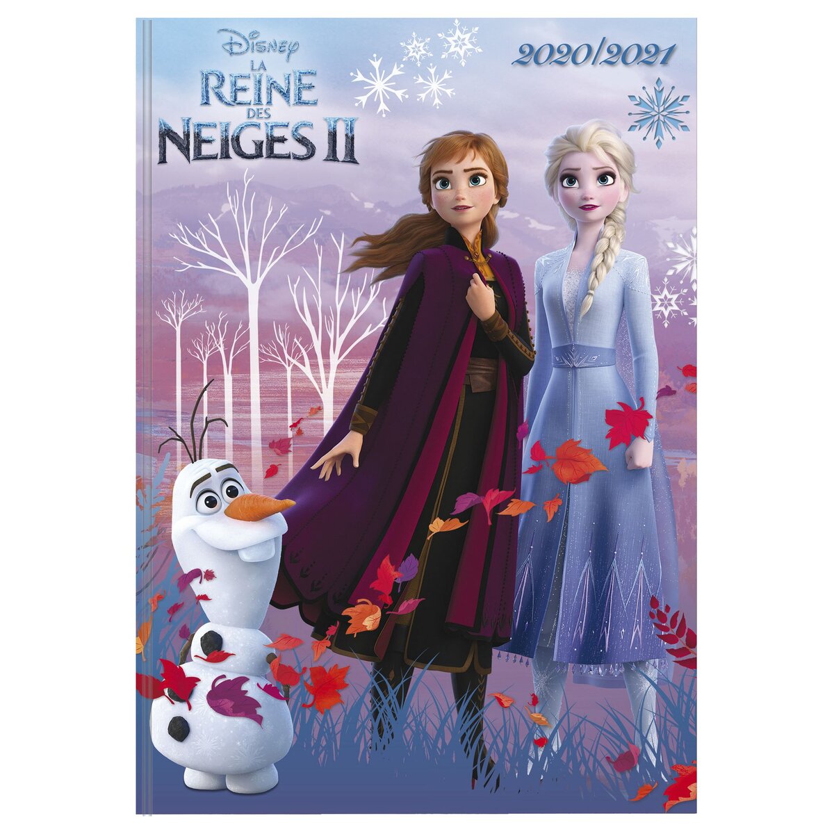 Agenda scolaire journalier Reine des Neiges 2 Elsa, Anna et Olaf 2020-2021
