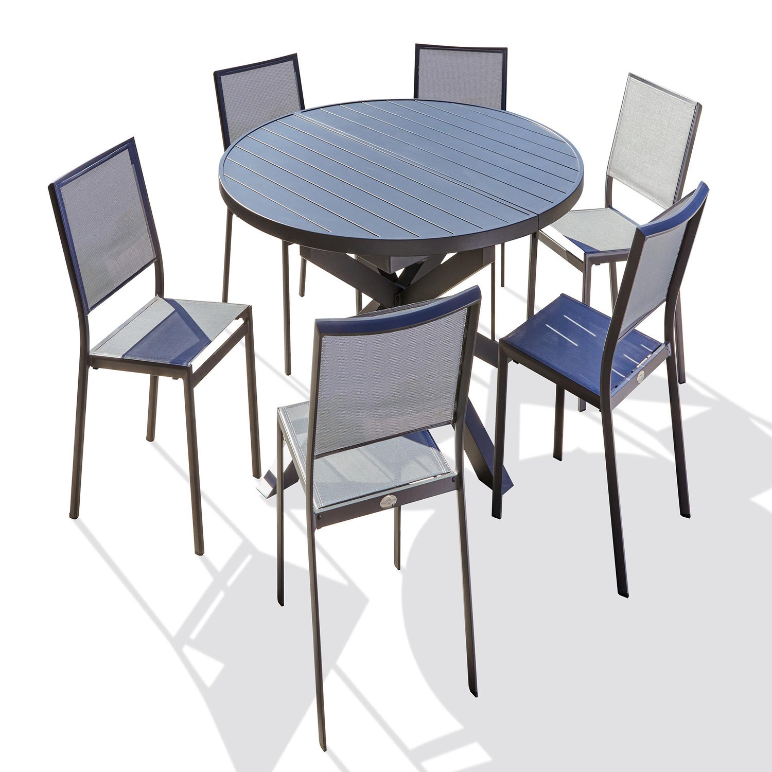 Dcb Garden Ensemble repas en aluminium avec rallonge papillon (6 places)