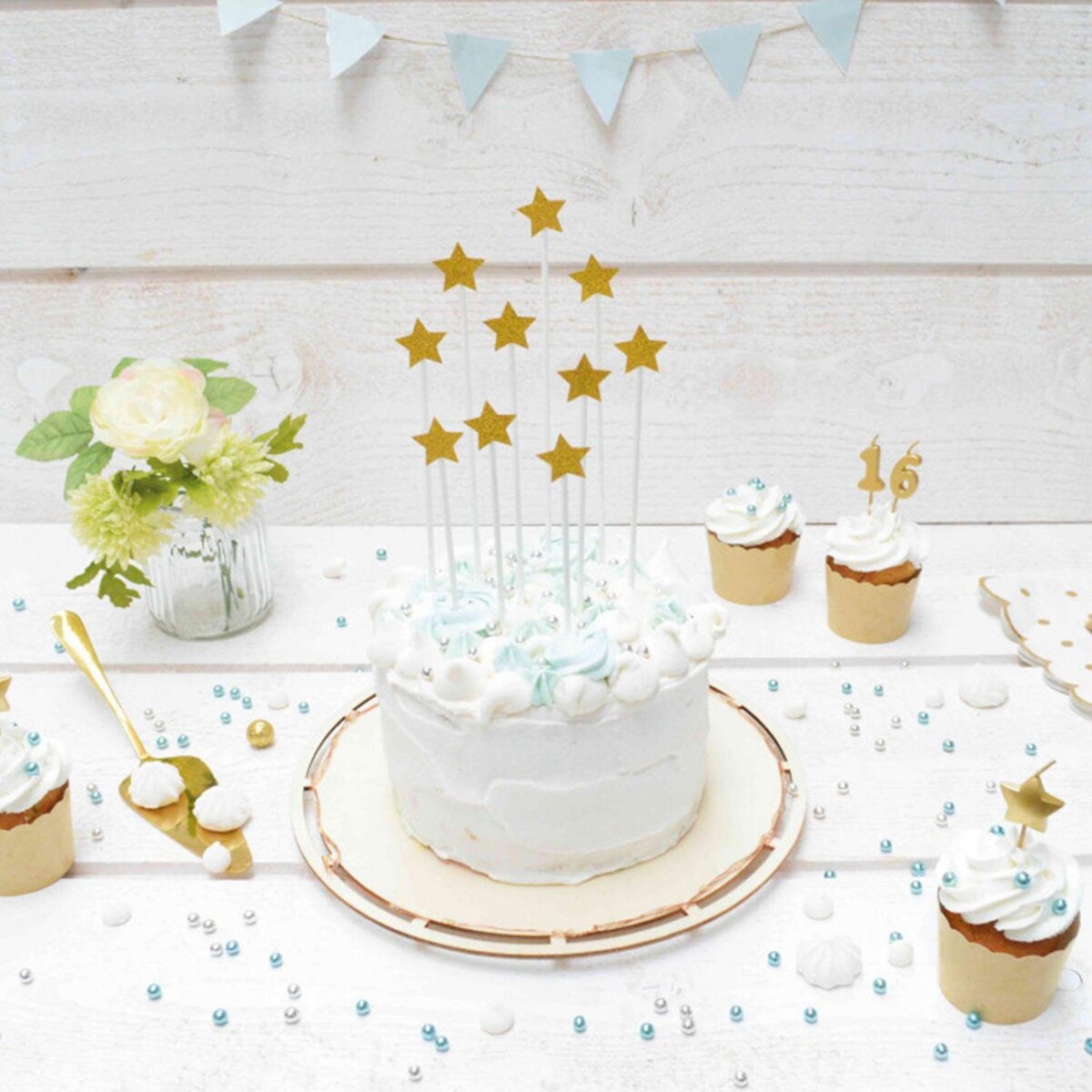 SCRAPCOOKING 15 bougies d'anniversaire Étoiles dorées