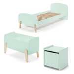 Paris Prix Pack - Lit Enfant, Chevet & Coffre  Kiddy  90x200cm Vert Menthe