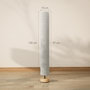 Voir la diapositive 3 : HOMCOM Lampadaire colonne sur pied bois contemporain H.120 cm abat-jour lin gris
