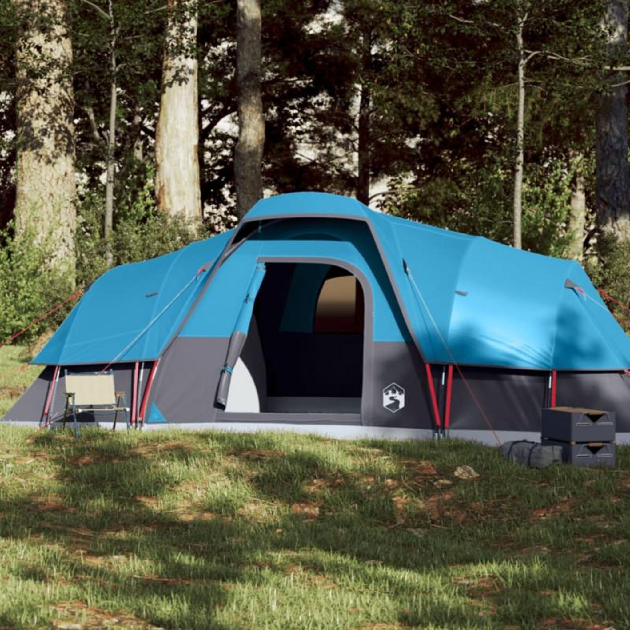 Tente de camping 3 personnes bleu imperméable
