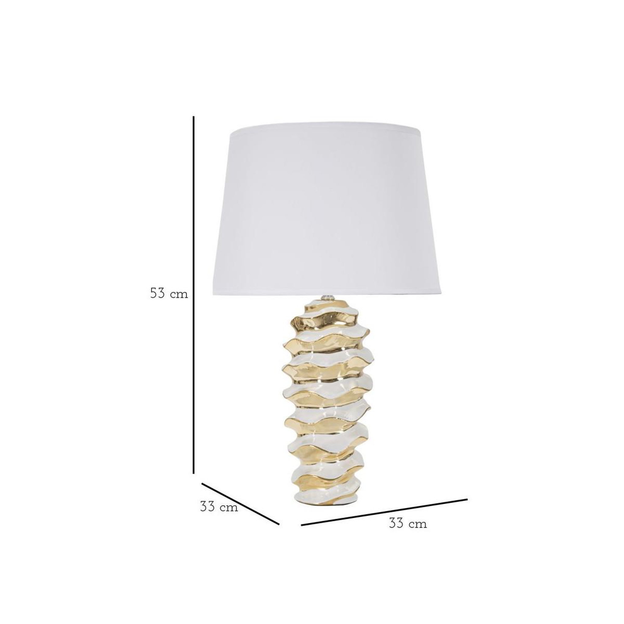 Voir la diapositive 6 : Paris Prix Lampe à poser en céramique  space  53cm blanc & or