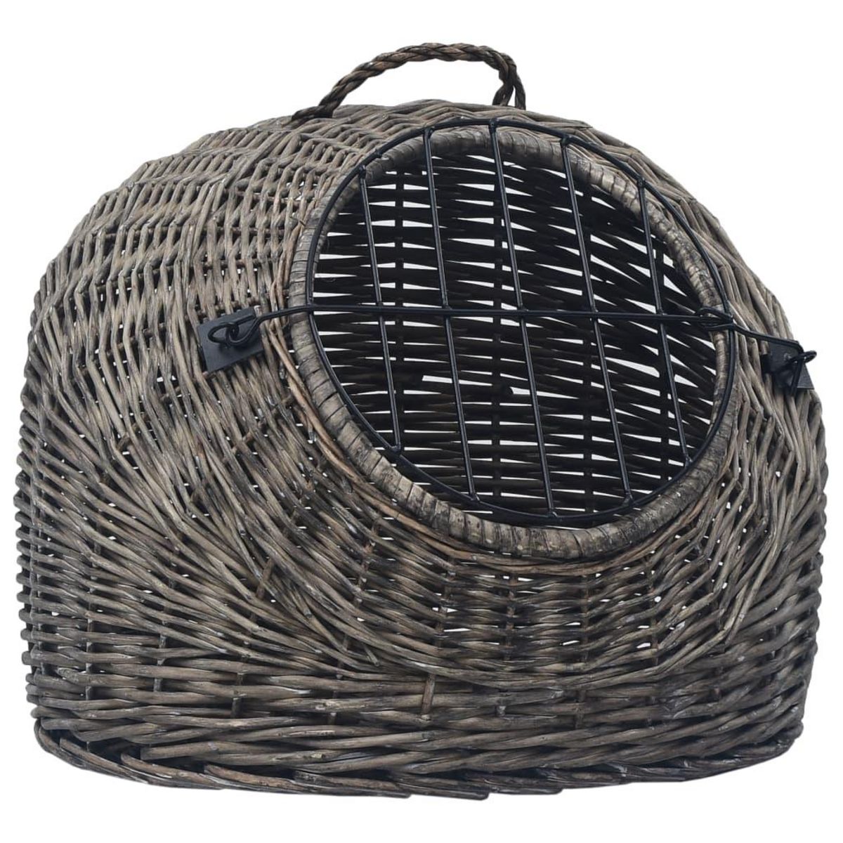 VIDAXL Cage de transport pour chats Gris 50x42x40 cm Saule naturel