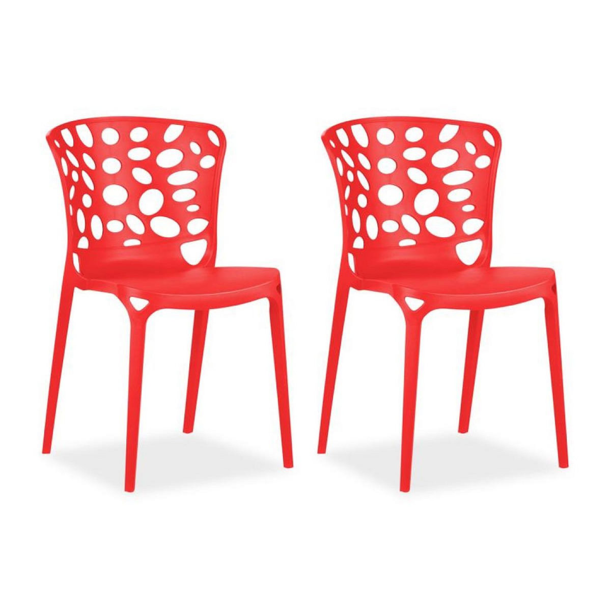 HomeStyle4U Chaise de jardin lot 2 chaises rouges