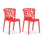 HomeStyle4U Chaise de jardin lot 2 chaises rouges