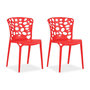 Voir la diapositive 1 : HomeStyle4U Chaise de jardin lot 2 chaises rouges