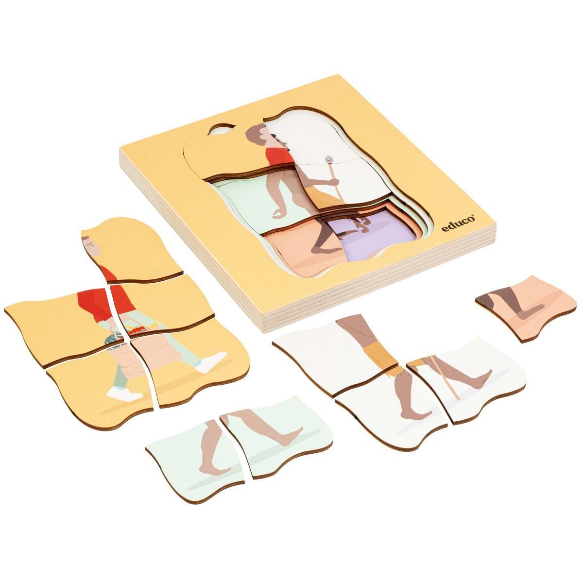 EDUCO Puzzle en Bois - Évolution de l'Homme - 24 pièces - jeu Montessori