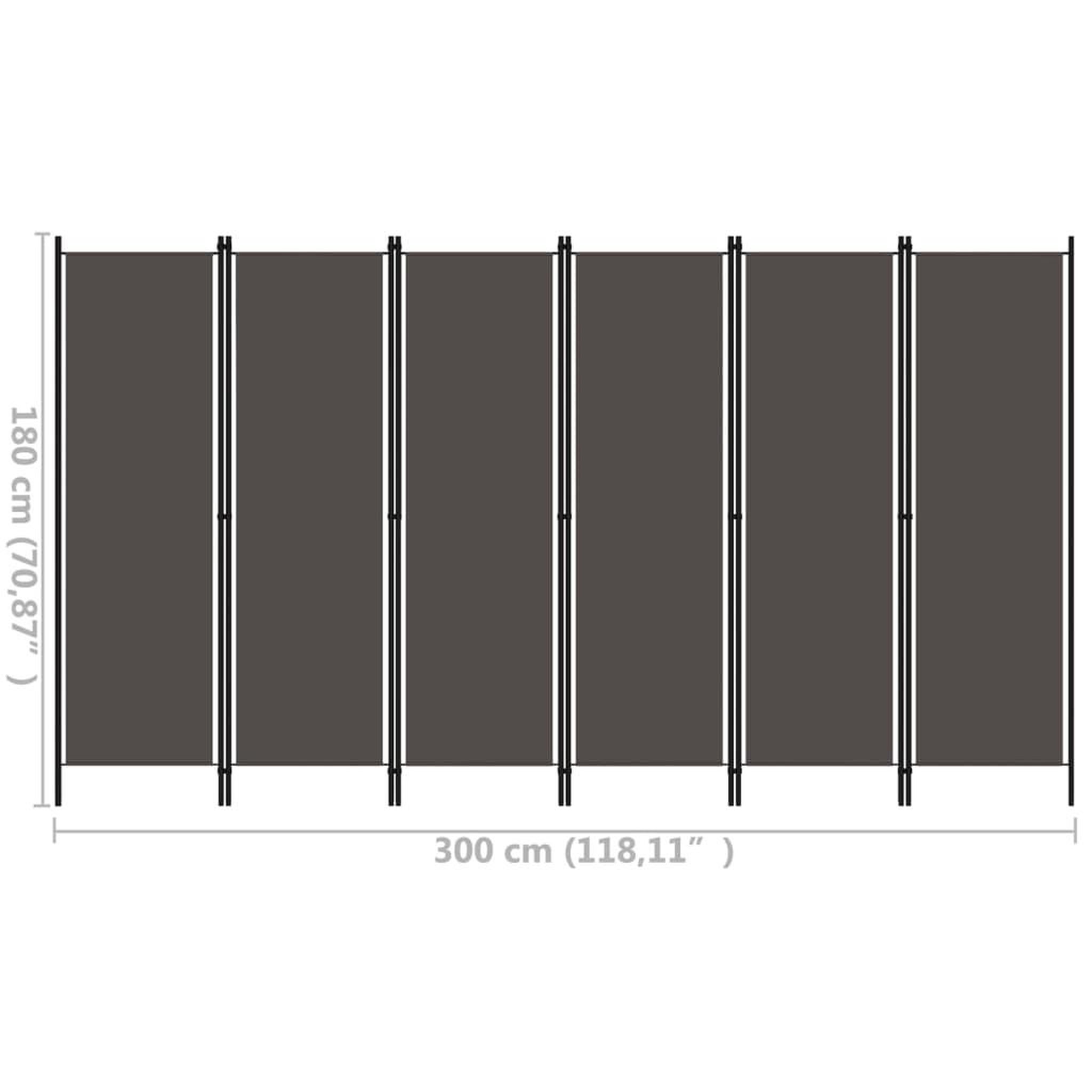 Voir la diapositive 6 : VIDAXL Cloison de separation 6 panneaux Anthracite 300x180 cm