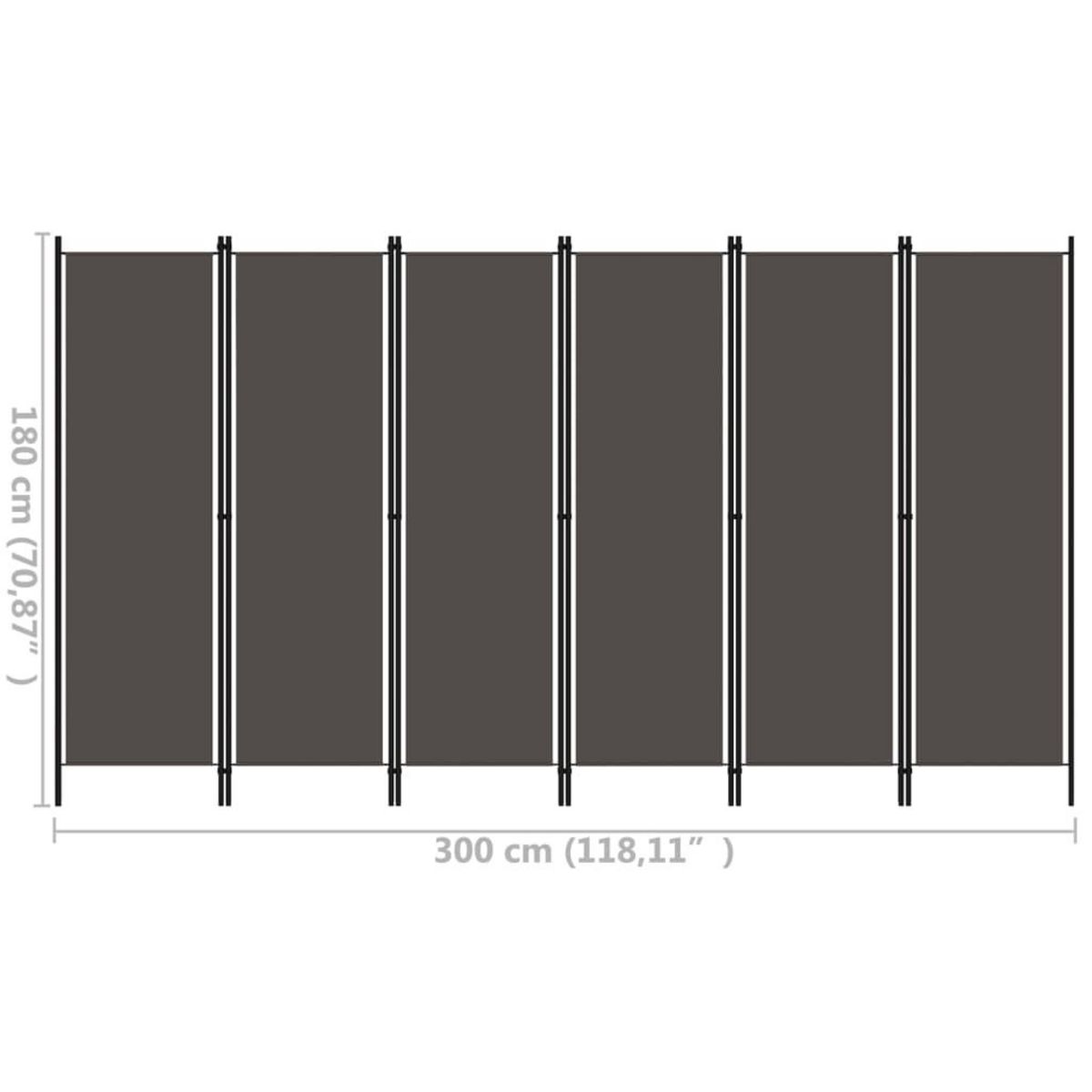 VIDAXL Cloison de separation 6 panneaux Anthracite 300x180 cm