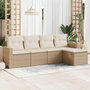 Voir la diapositive 1 : VIDAXL Salon de jardin avec coussins 5 pcs beige resine tressee