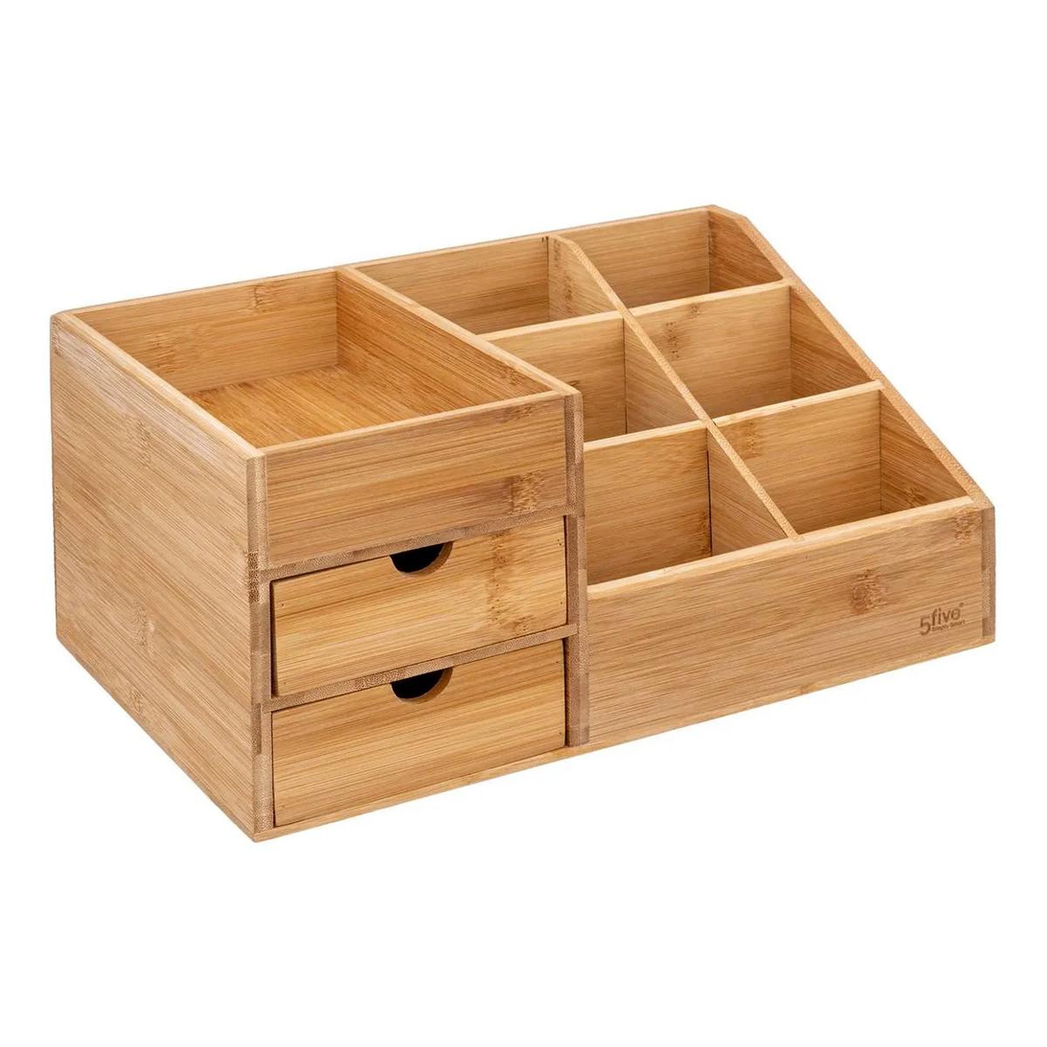 FIVE Organiseur 2 tiroirs  bambou  33cm naturel