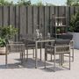 Voir la diapositive 3 : VIDAXL Chaises de jardin avec coussins lot de 4 gris resine tressee