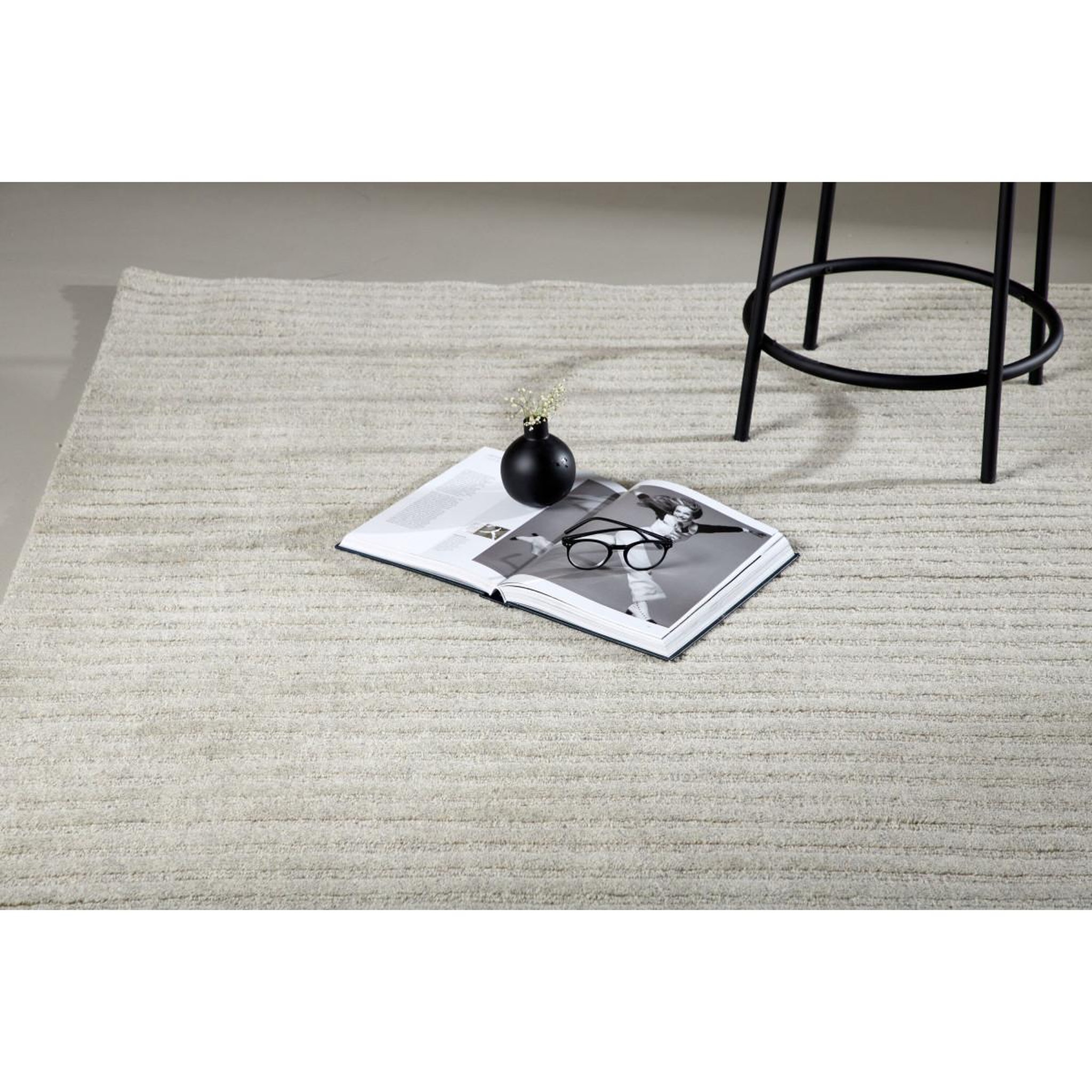 Voir la diapositive 3 : Paris Prix Tapis déco en laine  milton  162x230cm gris clair