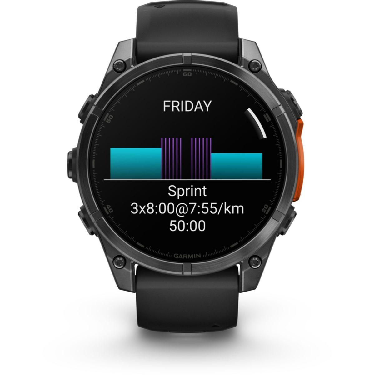 GARMIN Montre sport Fenix 8 47mm silver avec bracelet gris