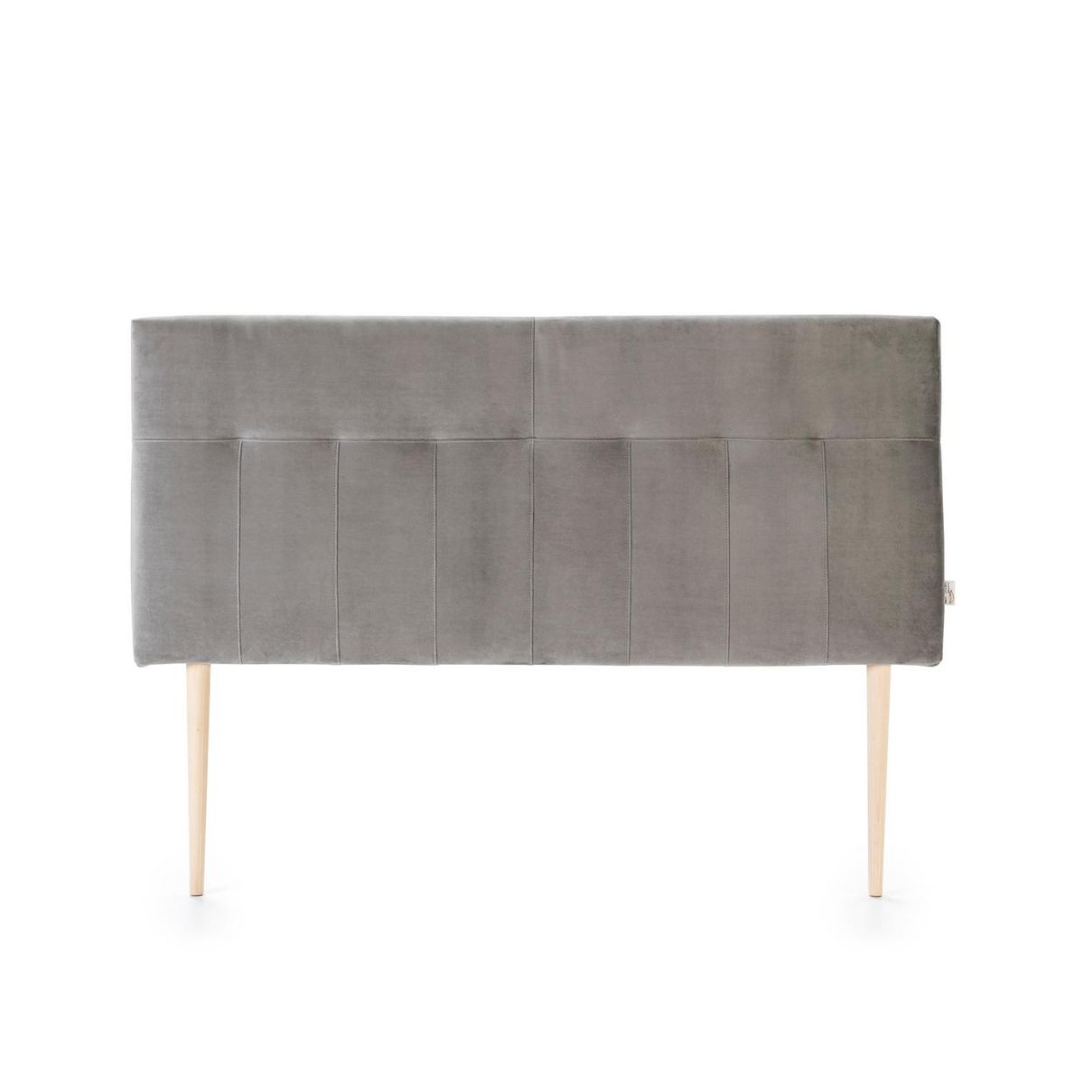 MARCKONFORT Tête de lit tapissée Napoles 140x100 cm Gris, Velours, Pieds en Bois
