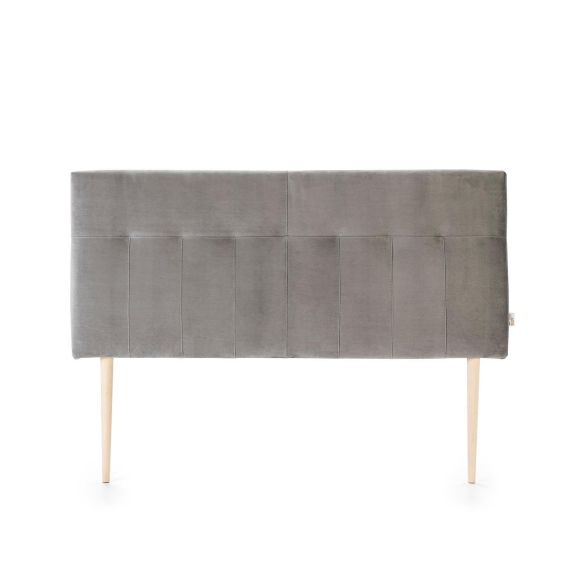 MARCKONFORT Tête de lit tapissée Napoles 140x100 cm Gris, Velours, Pieds en Bois