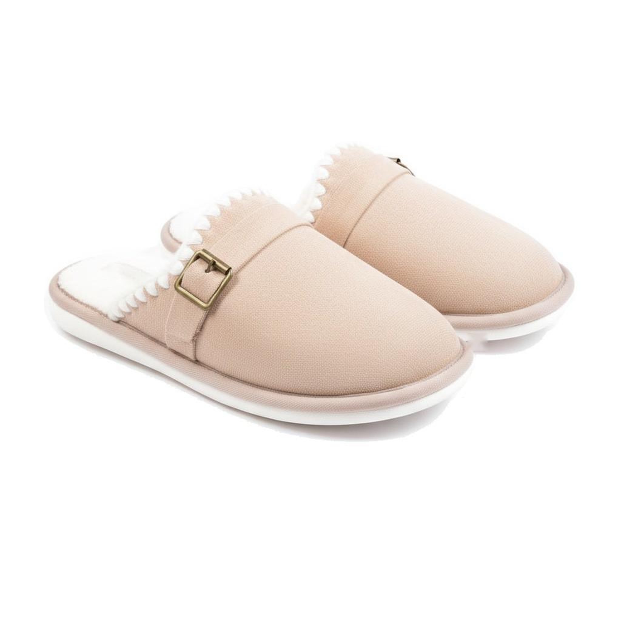Voir la diapositive 3 : OZABI OZABI Mules Femme, Aspect Daim, Broderie Scandinave, Doublure Fourrure