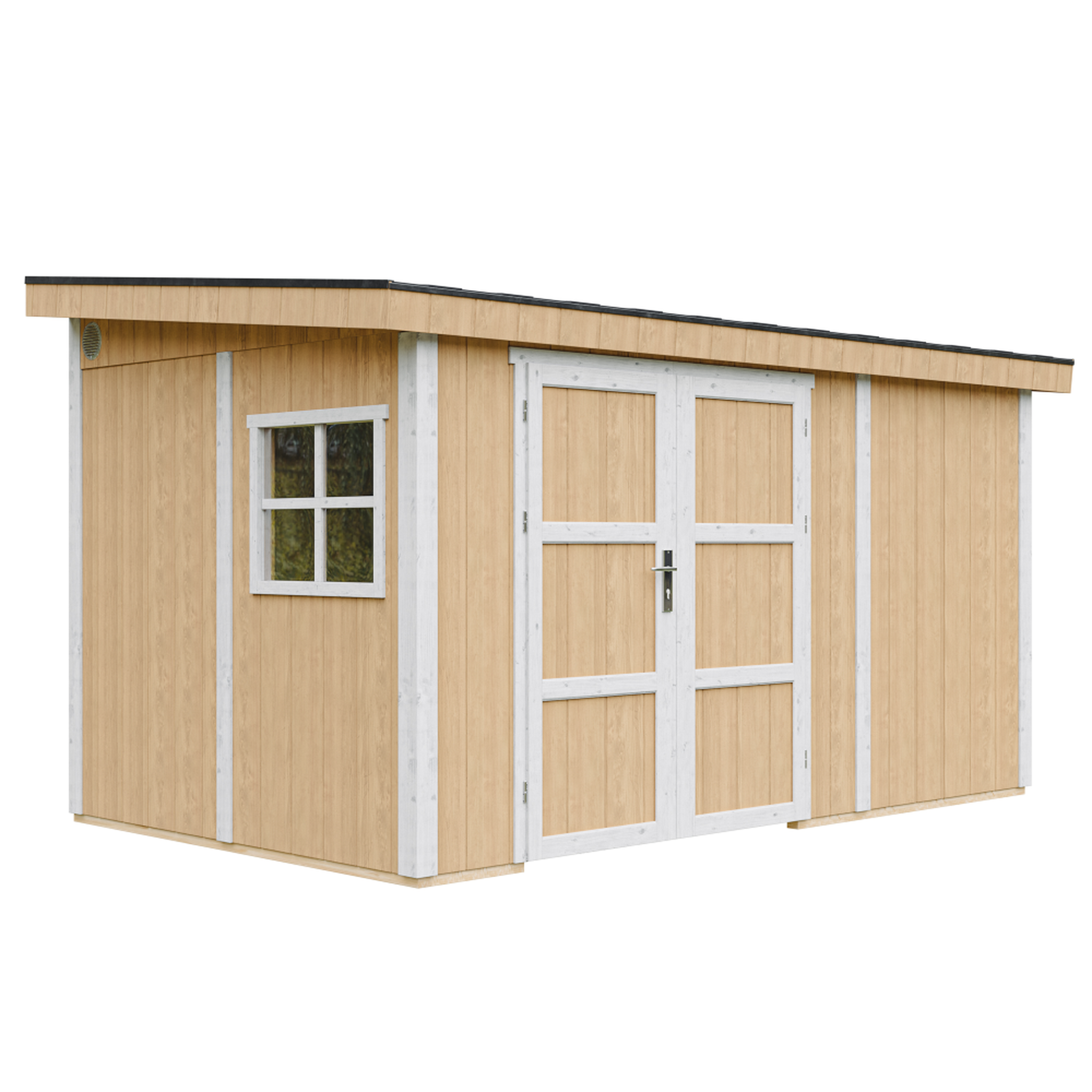 Voir la diapositive 2 : TIMBELA Abri de jardin qualité premium 8,68 m² h231x248x412 cm sans plancher et paroi latérale m939b