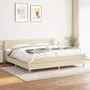 VIDAXL Sommier a lattes de lit avec matelas Creme 200x200 cm Tissu