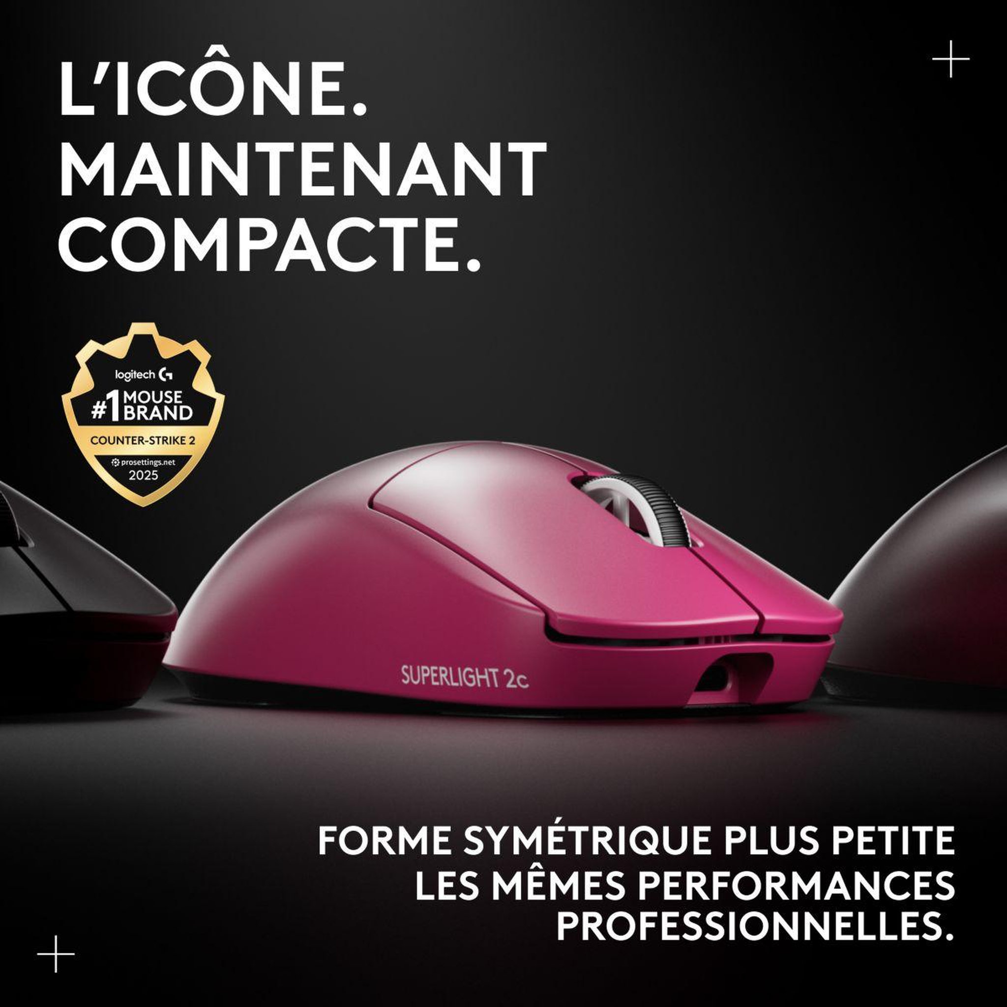 Voir la diapositive 2 : Logitech Souris gamer sans fil pro x superlight 2 compact magenta