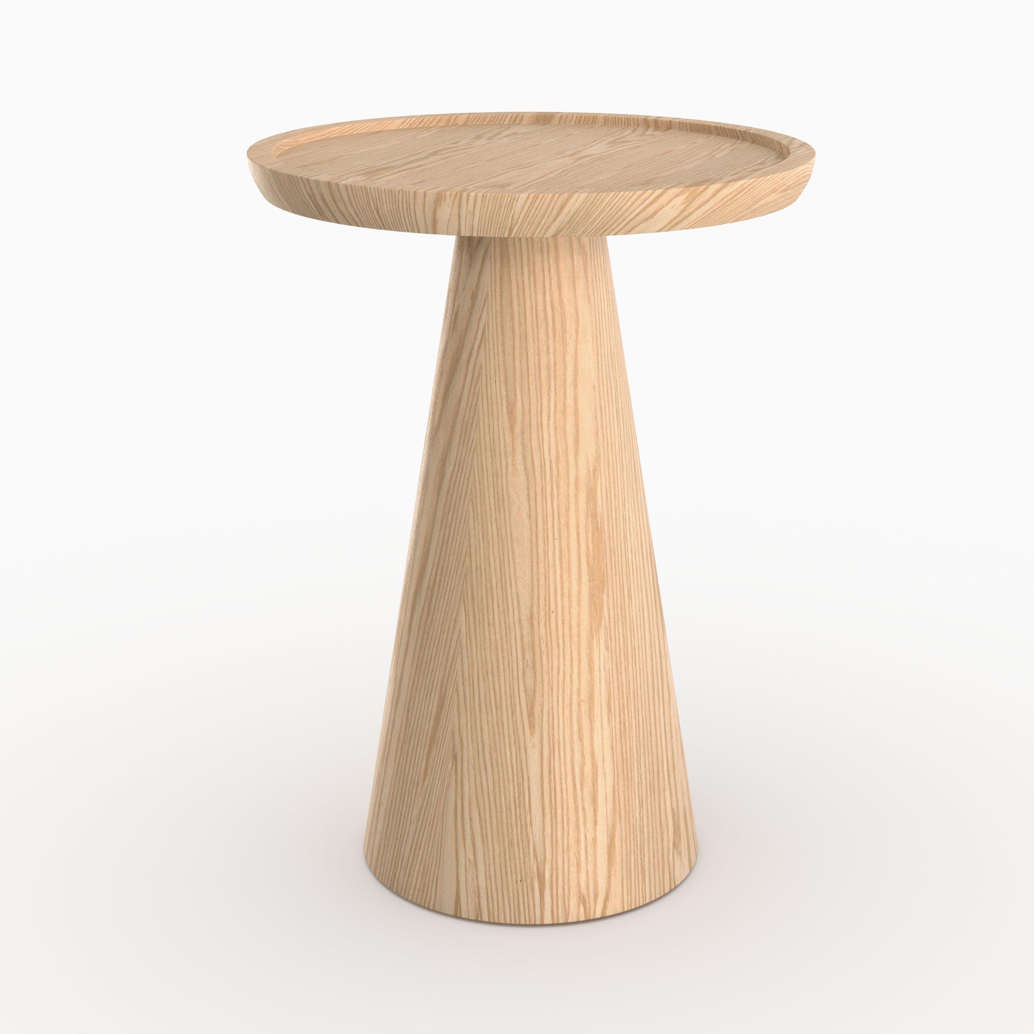 MAISON PAVANE Table d'appoint en placage chène blanc, d40 cm-côme