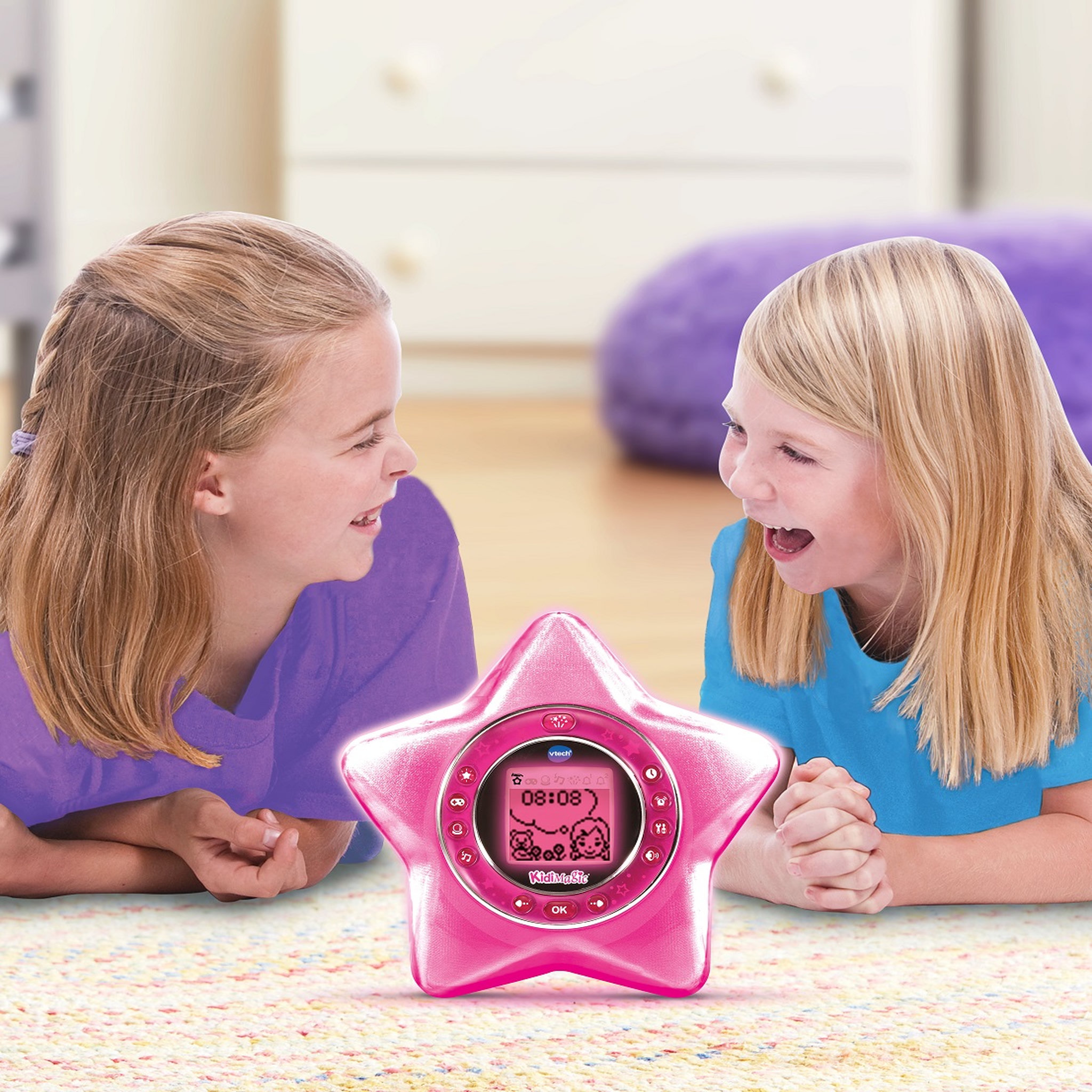 Voir la diapositive 3 : VTECH Réveil Kidimagic Starlight Rose