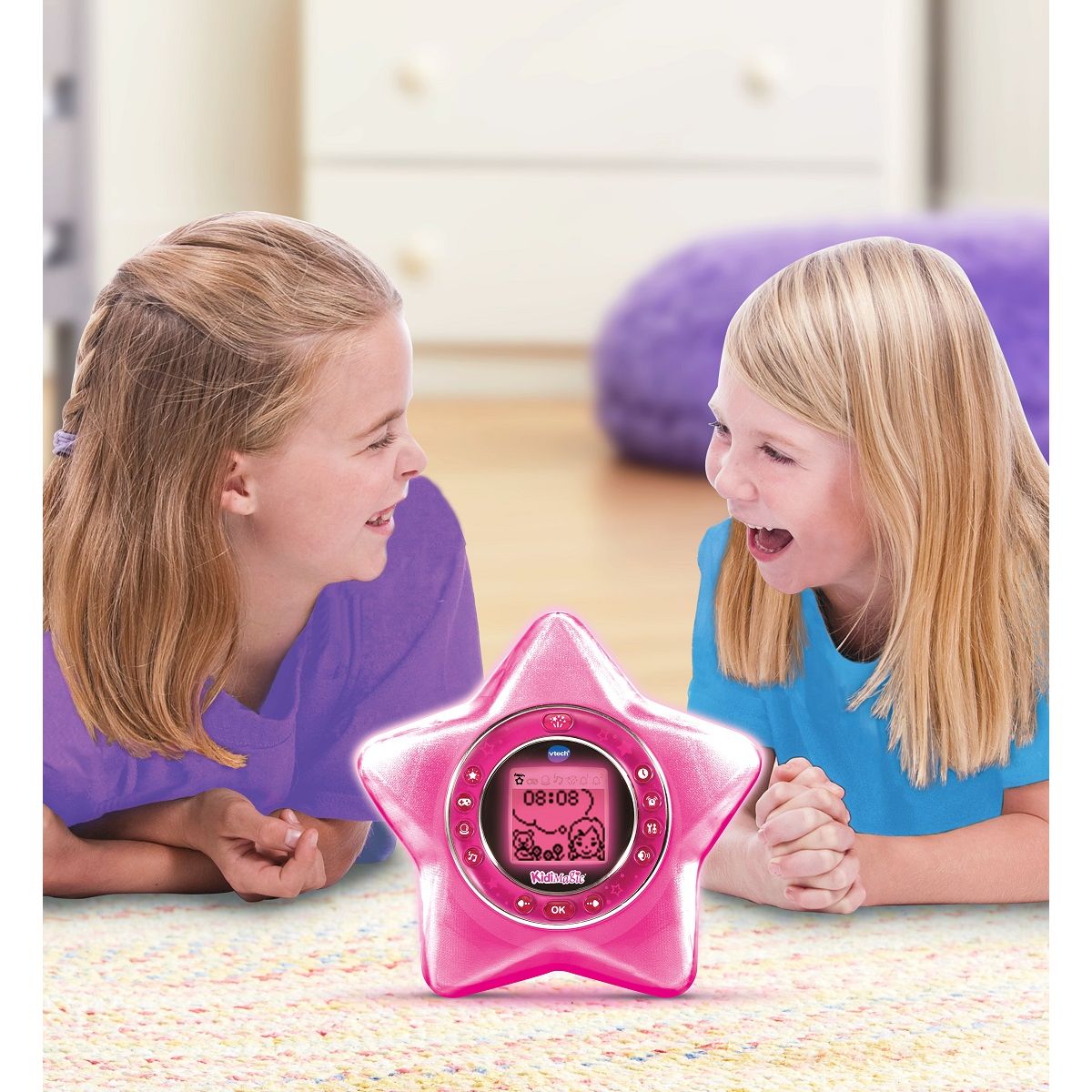 VTECH Réveil Kidimagic Starlight Rose
