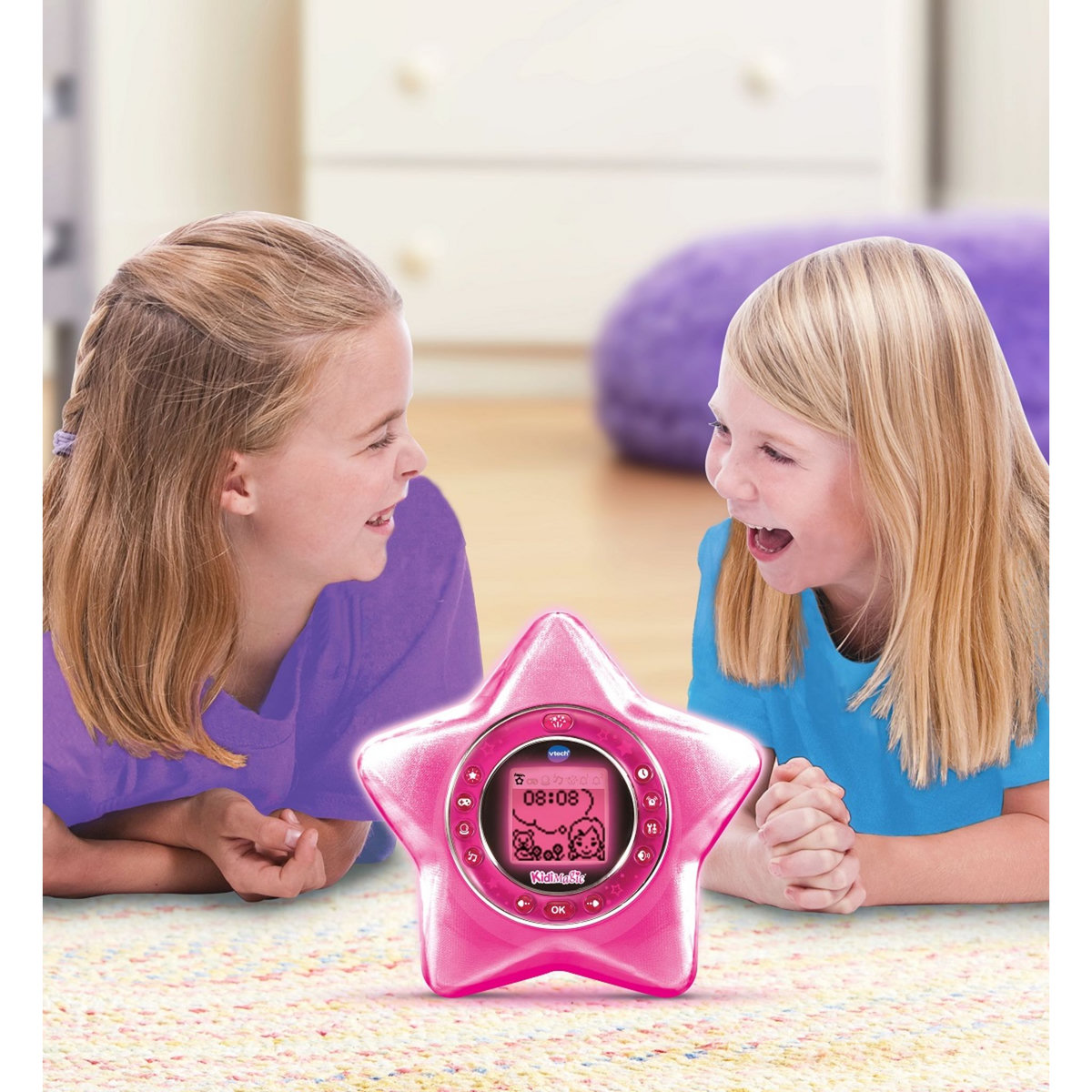 VTECH Réveil Kidimagic Starlight Rose