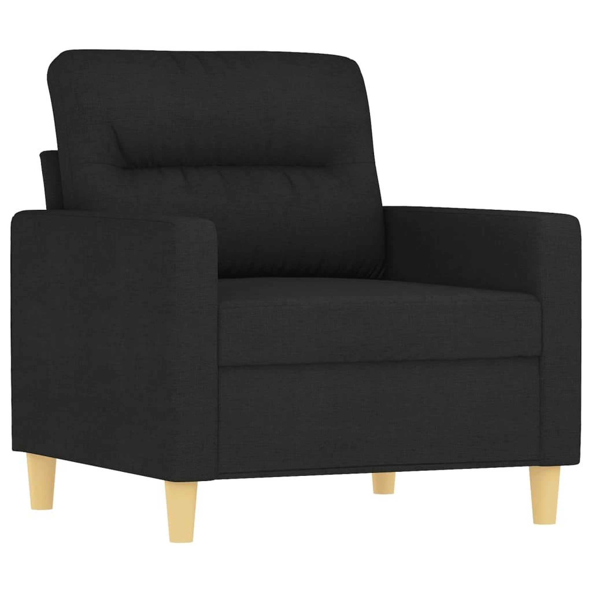 Voir la diapositive 3 : VIDAXL Ensemble de canapes 4 pcs avec coussins Noir Tissu