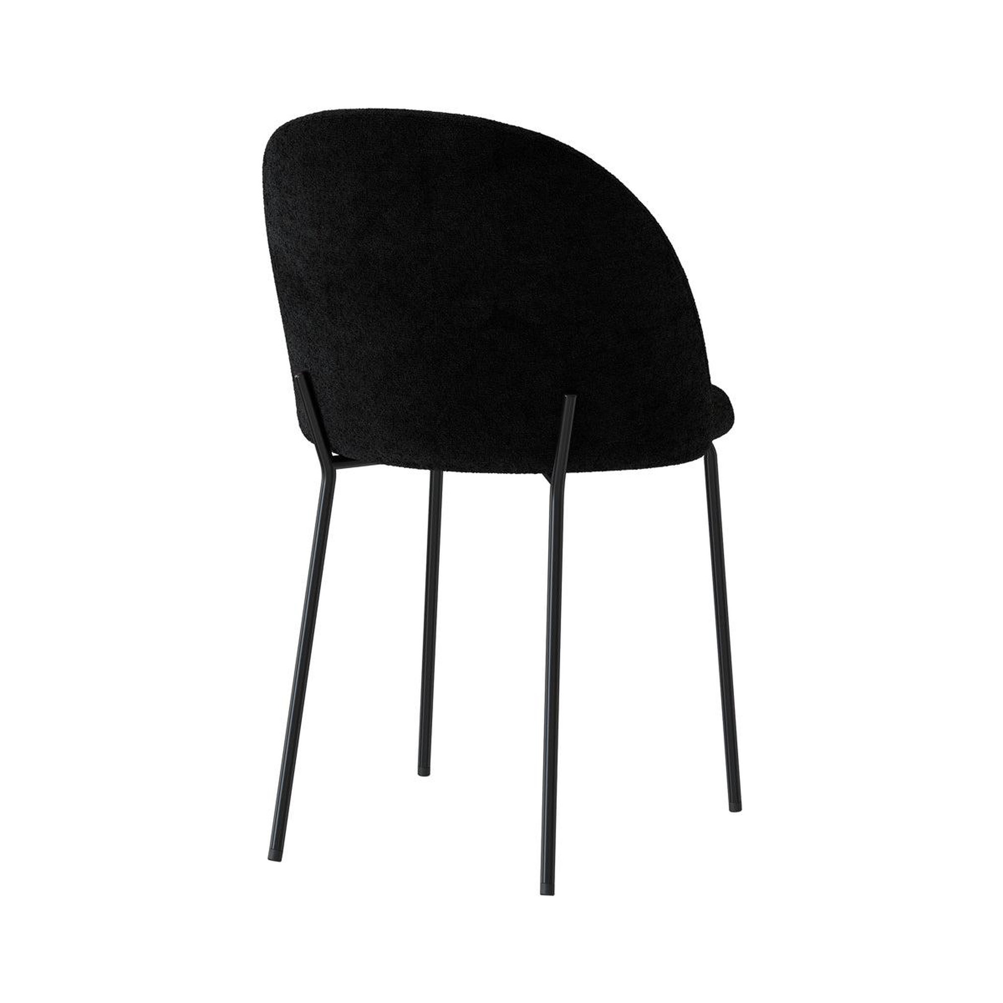 Voir la diapositive 5 : MAISON PAVANE Lot de 2 chaises en tissu bouclette noir-karl