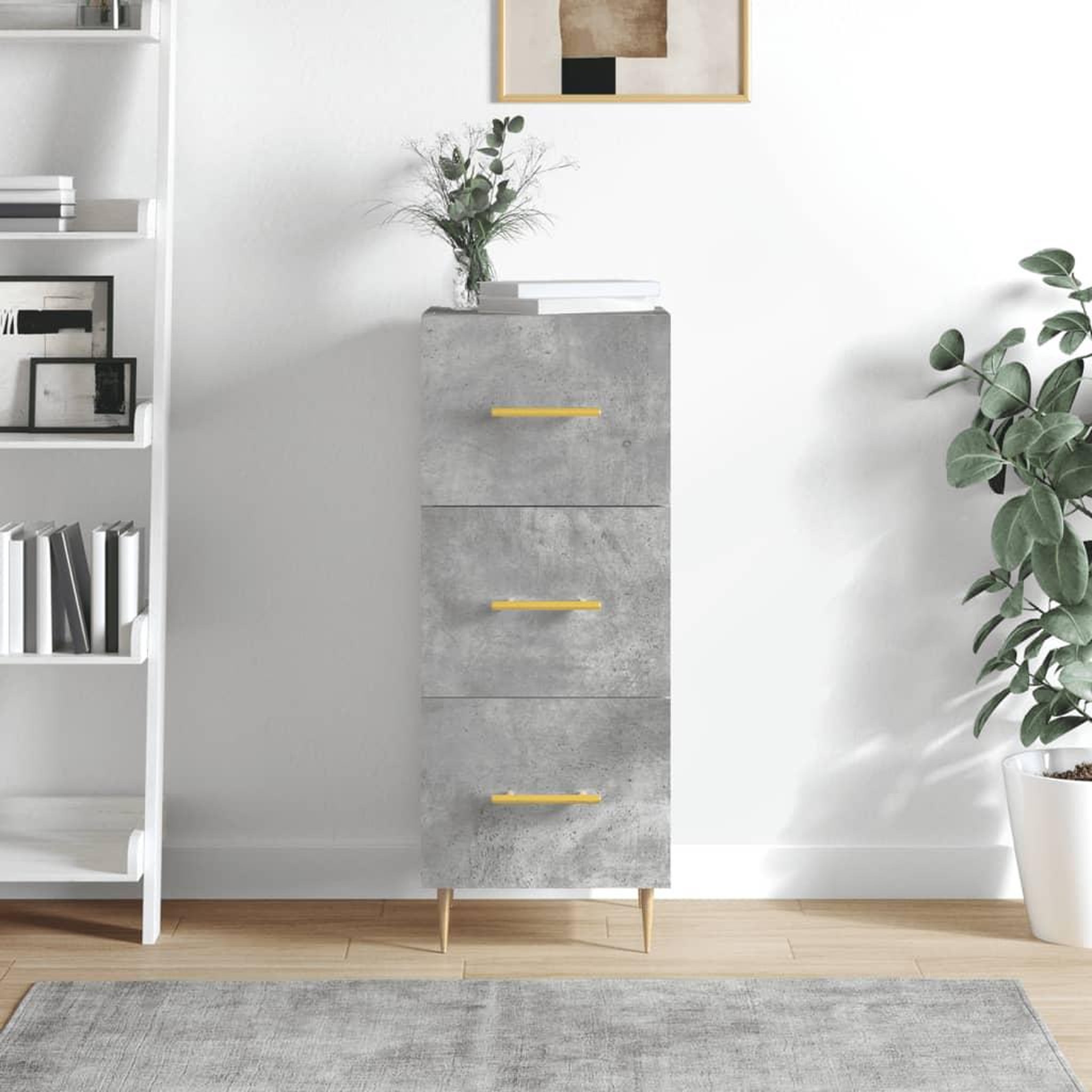 VIDAXL Buffet Gris beton 34,5x34x90 cm Bois d'ingenierie