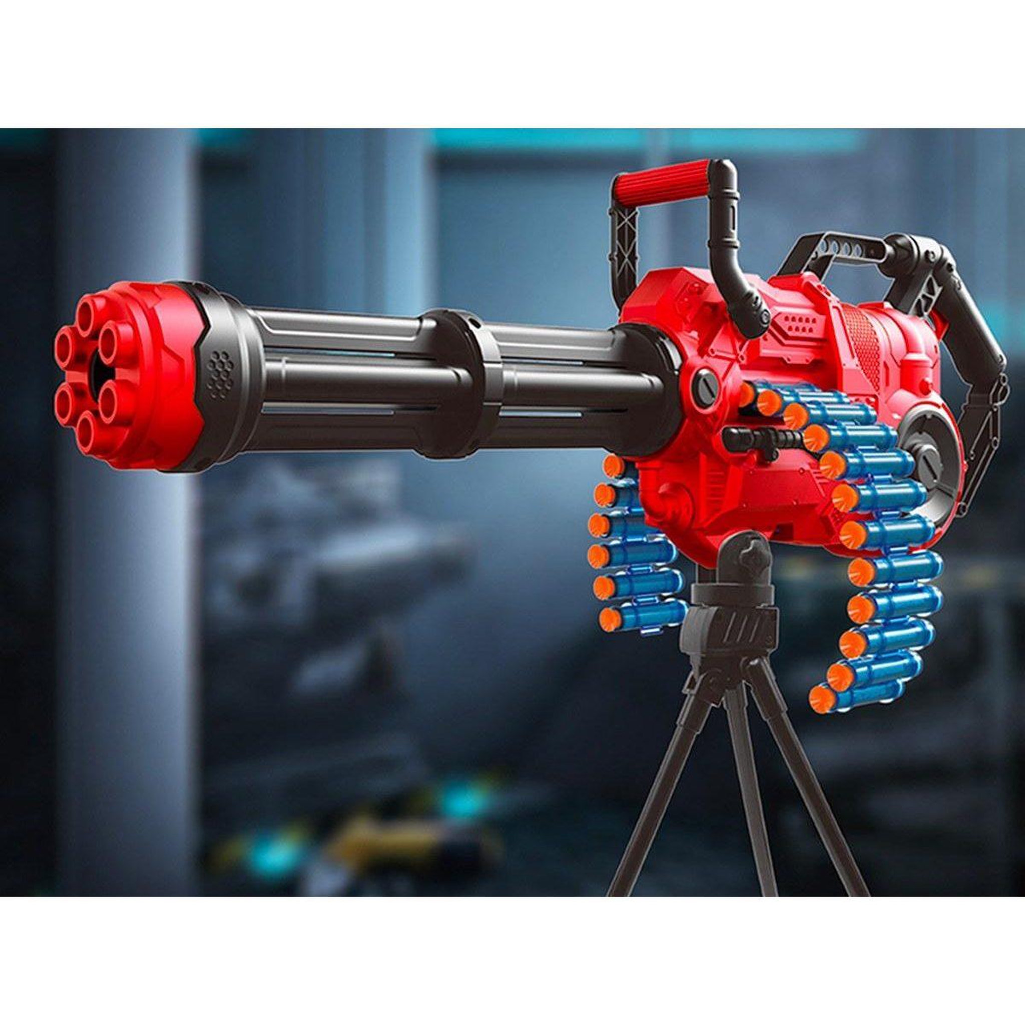 Voir la diapositive 2 : 1001JOUETS Pistolet à fléchettes en mousse - Rotation automatique et tir en rafale