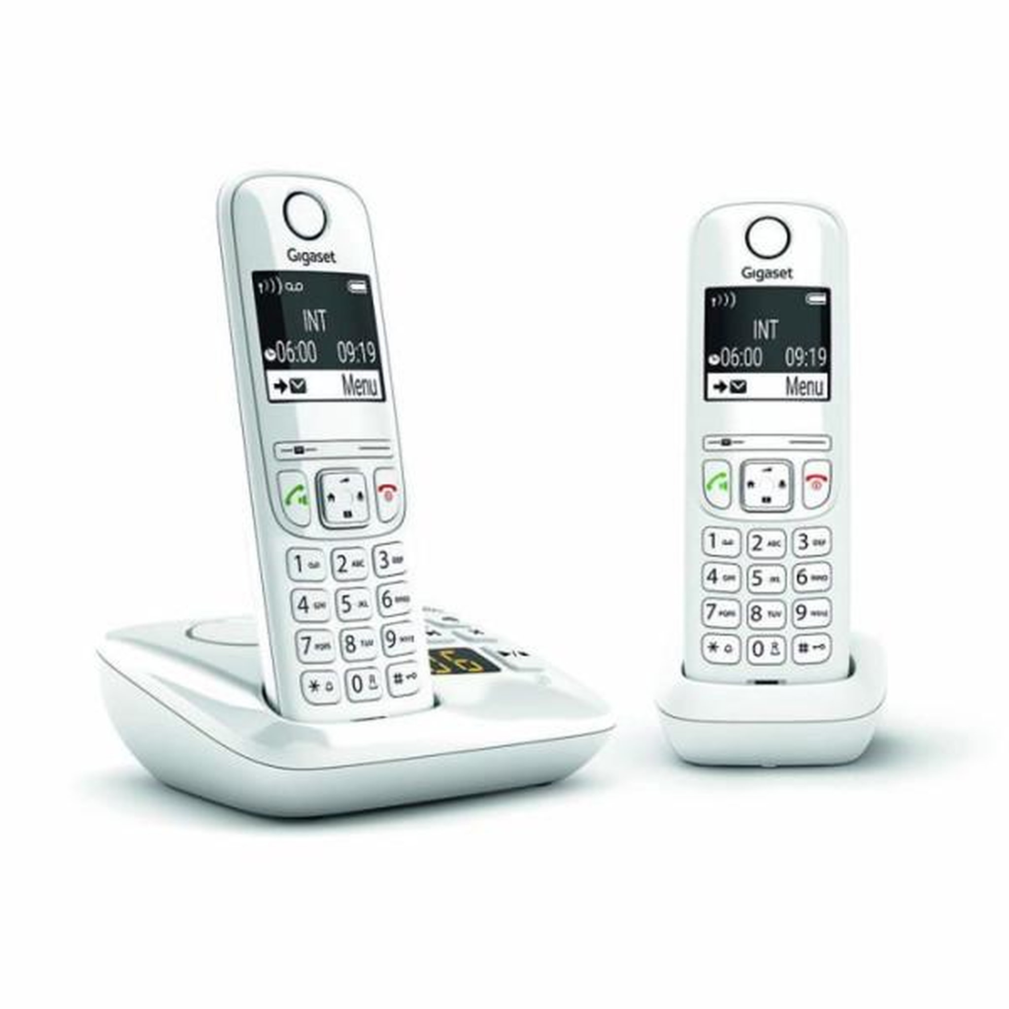 Voir la diapositive 2 : GIGASET Téléphone sans fil duo dect blanc avec répondeur - AS690ADUOW